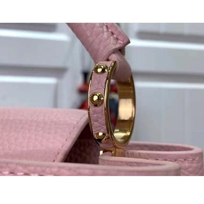 Louis Vuitton LV Women Capucines BB Handbag Jasmine Pink Taurillon Leather