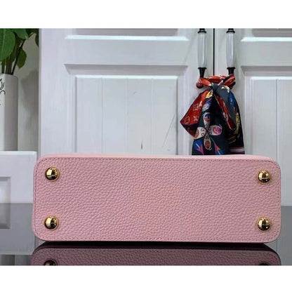 Louis Vuitton LV Women Capucines BB Handbag Jasmine Pink Taurillon Leather