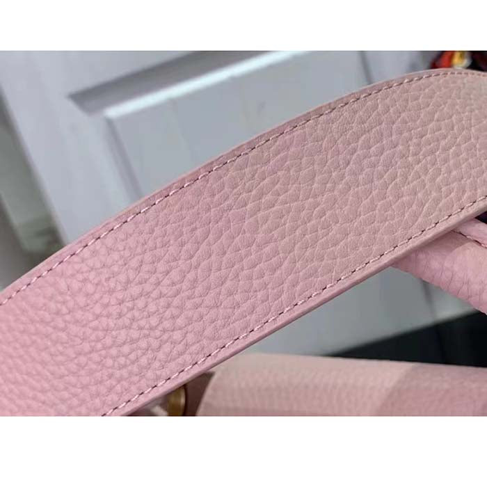 Louis Vuitton LV Women Capucines BB Handbag Jasmine Pink Taurillon Leather