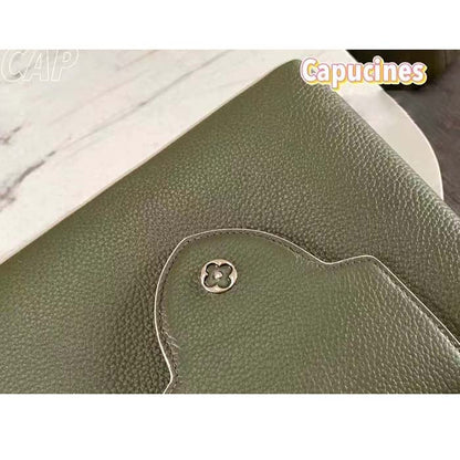 Louis Vuitton LV Women Capucines BB Handbag Kaki Dark Green Taurillon Cowhide Leather