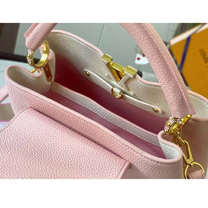 Louis Vuitton LV Women Capucines BB Handbag Rose Jasmin Taurillon Leather