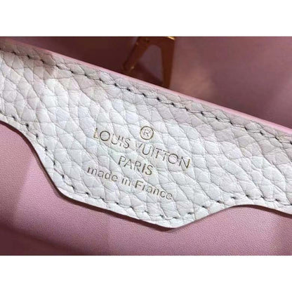 Louis Vuitton LV Women Capucines BB Handbag Rose Jasmin Taurillon Leather