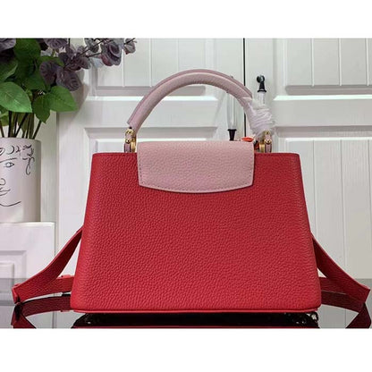 Louis Vuitton LV Women Capucines MM Handbag Rose Pink Taurillon Leather