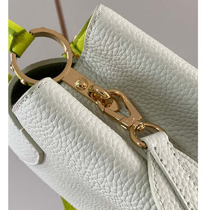 Louis Vuitton LV Women Capucines BB Handbag Snow White Cedrat Santorin Taurillon Leather