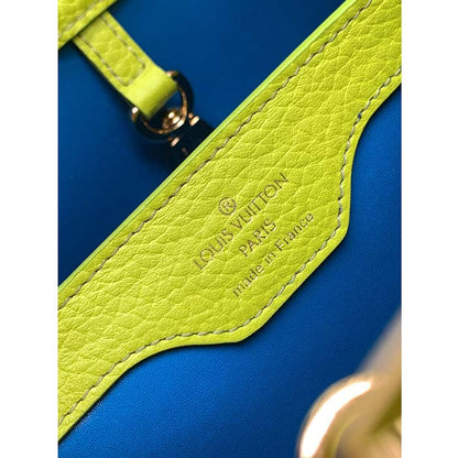 Louis Vuitton LV Women Capucines BB Handbag Snow White Cedrat Santorin Taurillon Leather