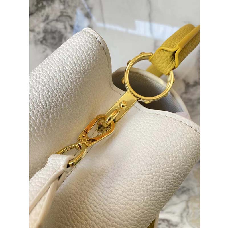Louis Vuitton LV Women Capucines BB Handbag White Taurillon Leather