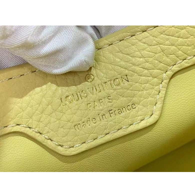 Louis Vuitton LV Women Capucines BB Handbag Yellow Taurillon Leather Canvas