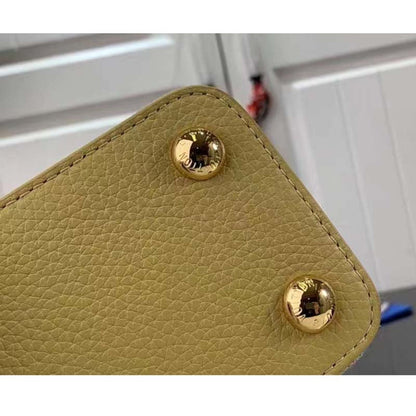Louis Vuitton LV Women Capucines BB Handbag Yellow Taurillon Leather Canvas