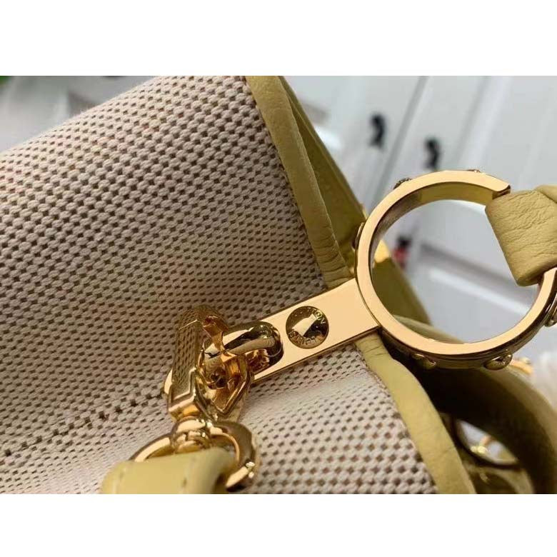 Louis Vuitton LV Women Capucines BB Handbag Yellow Taurillon Leather Canvas