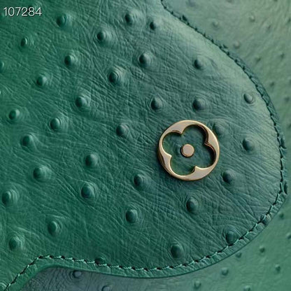Louis Vuitton LV Women Capucines BB Menthe Mint Ostrich Leather Monogram Flower