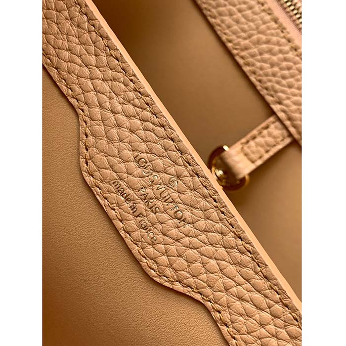 Louis Vuitton LV Women Capucines MM Handbag Beige Brown Taurillon Leather