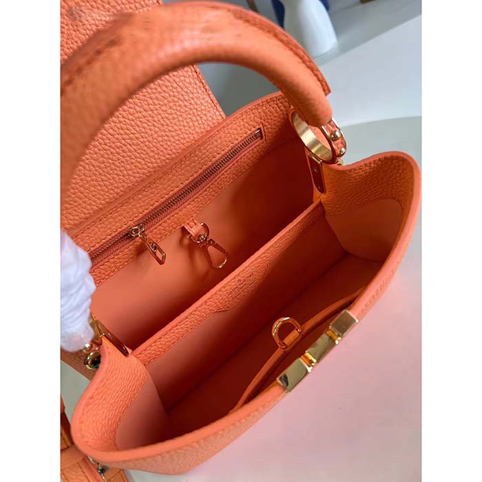 Louis Vuitton LV Women Capucines Mini Abricot Taurillon Leather Cowhide