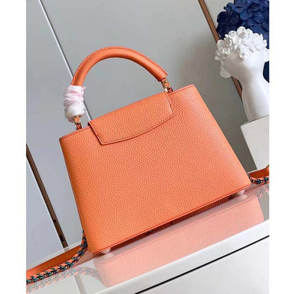 Louis Vuitton LV Women Capucines Mini Abricot Taurillon Leather Cowhide