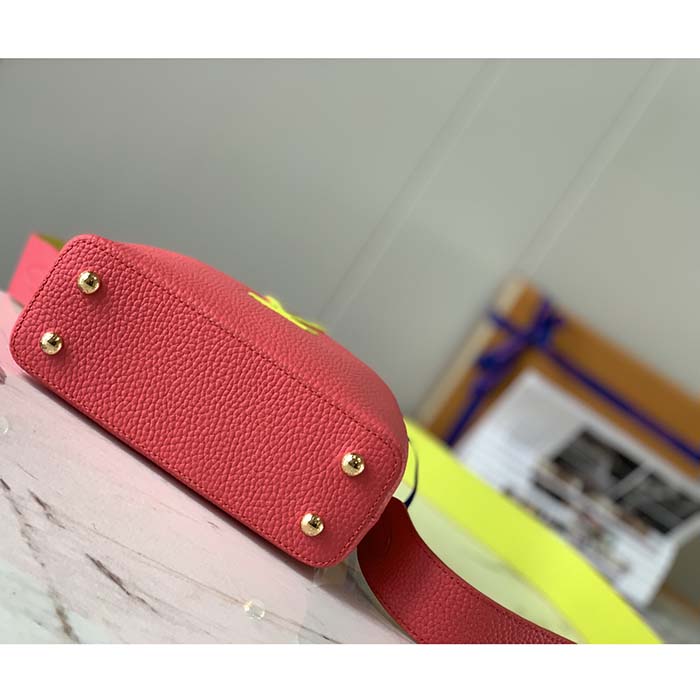 Louis Vuitton LV Women Capucines Mini Handbag Dragon Fruit Pink Cedrat Taurillon Leather