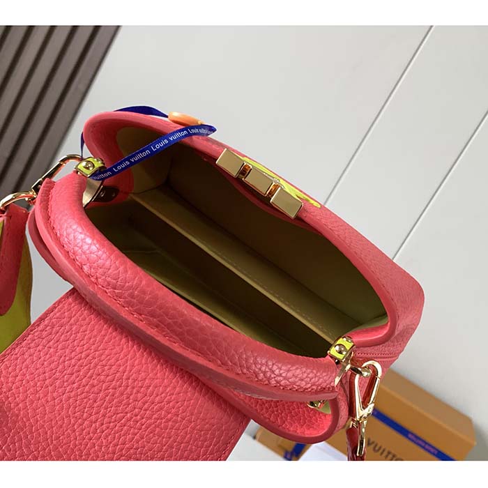Louis Vuitton LV Women Capucines Mini Handbag Dragon Fruit Pink Cedrat Taurillon Leather