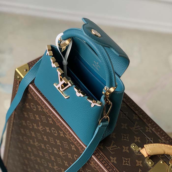 Louis Vuitton LV Women Capucines Mini Handbag Green Taurillon Cowhide Leather