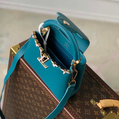 Louis Vuitton LV Women Capucines Mini Handbag Green Taurillon Cowhide Leather