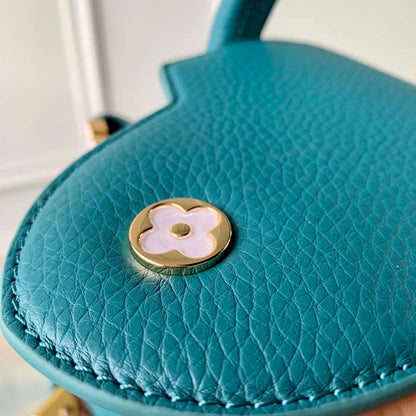 Louis Vuitton LV Women Capucines Mini Handbag Green Taurillon Cowhide Leather