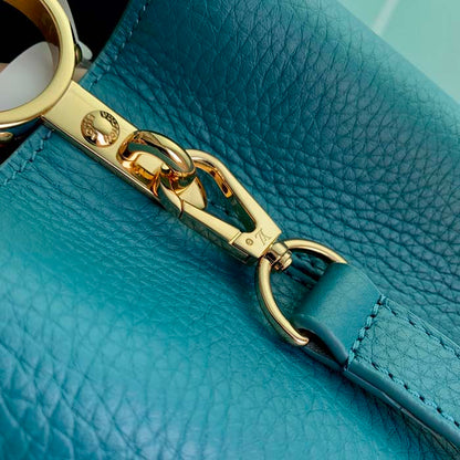 Louis Vuitton LV Women Capucines Mini Handbag Green Taurillon Cowhide Leather