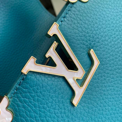 Louis Vuitton LV Women Capucines Mini Handbag Green Taurillon Cowhide Leather