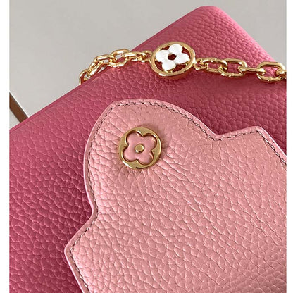Louis Vuitton LV Women Capucines Mini Handbag Rose Chamallow Pink Taurillon Leather