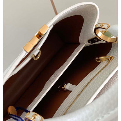 Louis Vuitton LV Women Capucines Mini Handbag Taurillon Patent Leather Smooth Calfskin