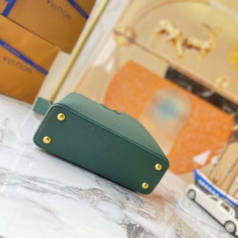 Louis Vuitton LV Women Capucines Mini Handbag Vert D’eau Green Taurillon Leather