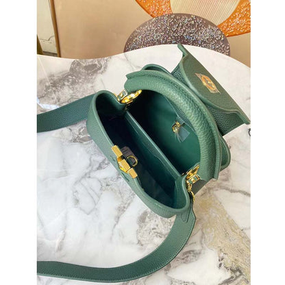 Louis Vuitton LV Women Capucines Mini Handbag Vert D’eau Green Taurillon Leather