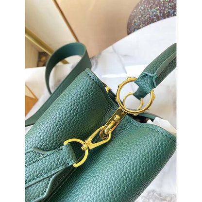 Louis Vuitton LV Women Capucines Mini Handbag Vert D’eau Green Taurillon Leather