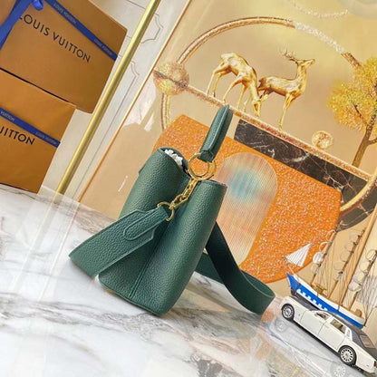 Louis Vuitton LV Women Capucines Mini Handbag Vert D’eau Green Taurillon Leather