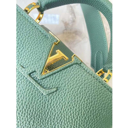 Louis Vuitton LV Women Capucines Mini Handbag Vert D’eau Green Taurillon Leather