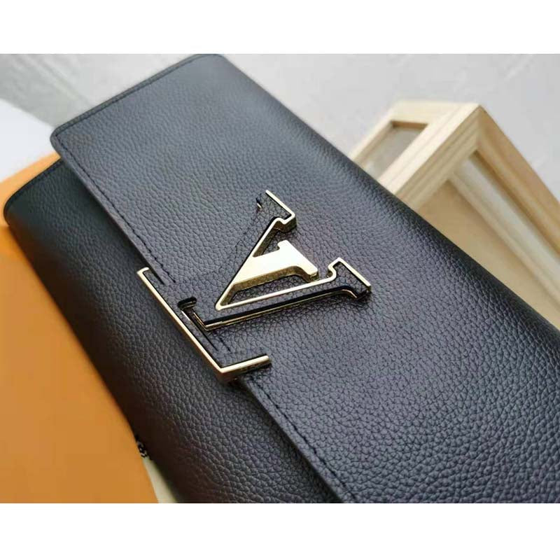 Louis Vuitton LV Women Capucines Wallet Taurillon Leather Outside Cowhide Leather