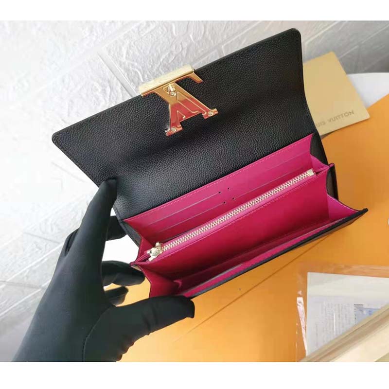 Louis Vuitton LV Women Capucines Wallet Taurillon Leather Outside Cowhide Leather