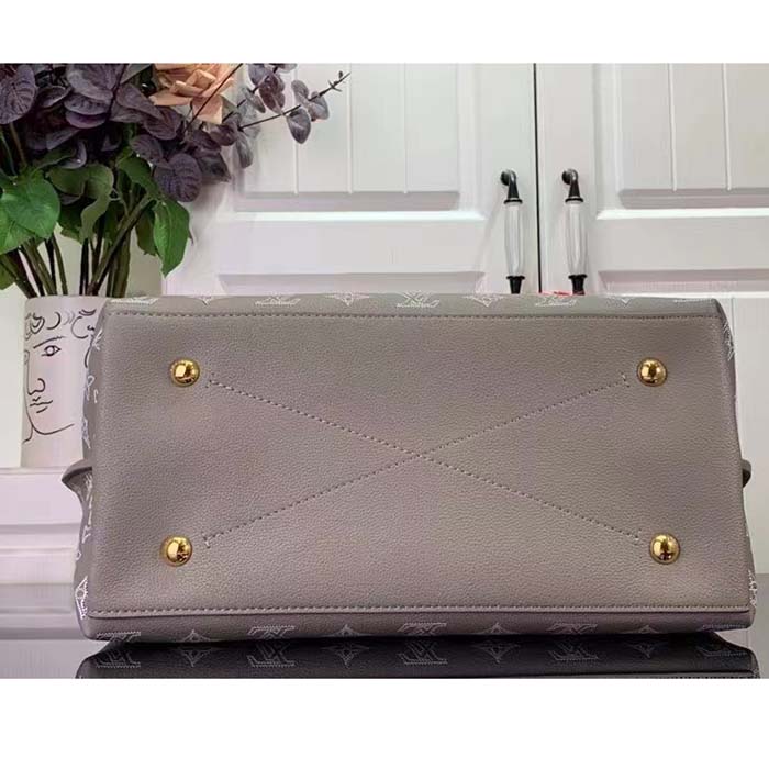 Louis Vuitton LV Women Carmel Hobo Bag Gray Mahina Perforated Calfskin Leather
