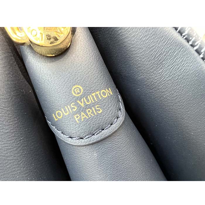 Louis Vuitton LV Women Coussin PM Handbag Blue Lambskin Cowhide Leather Zip Closure