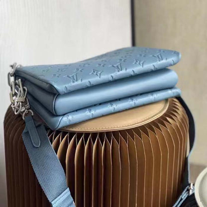 Louis Vuitton LV Women Coussin PM Handbag Ice Blue Lambskin Cowhide Leather