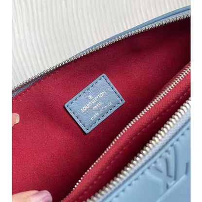 Louis Vuitton LV Women Coussin PM Handbag Ice Blue Lambskin Cowhide Leather