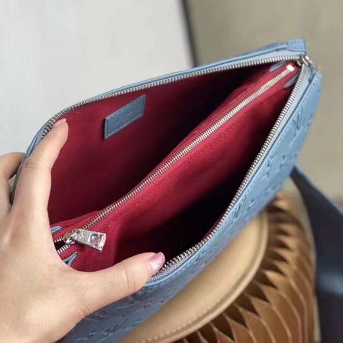 Louis Vuitton LV Women Coussin PM Handbag Ice Blue Lambskin Cowhide Leather