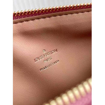 Louis Vuitton LV Women Coussin PM Handbag Rose Bonbon Pink Lambskin Cowhide Leather