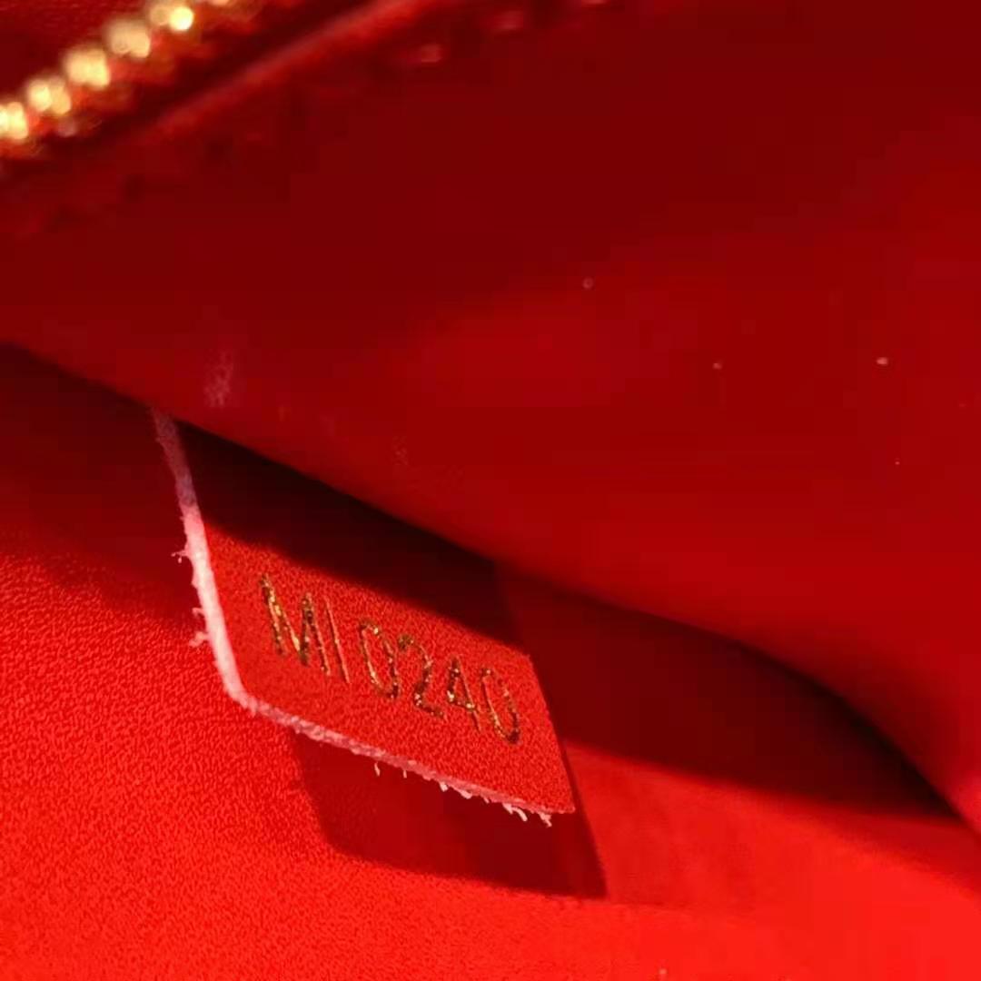 Louis Vuitton LV Women Croisette Chain Wallet Scarlet Red Damier Ebene Coated Canvas