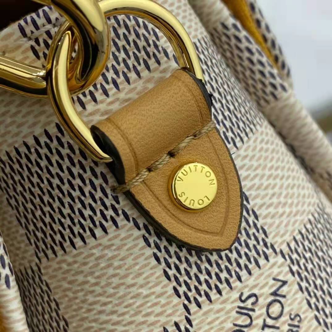 Louis Vuitton LV Women Croisette Hand Bag Pink Damier Azur Coated Canvas