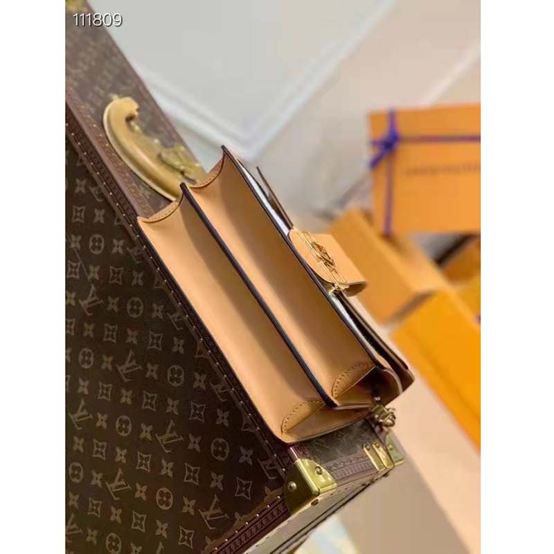 Louis Vuitton LV Women Dauphine MM Handbag Ecru Caramel Since 1854 Jacquard