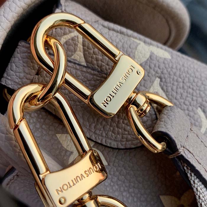 Louis Vuitton LV Women Diane Tourterelle Beige Cream Monogram Empreinte Embossed Cowhide Leather