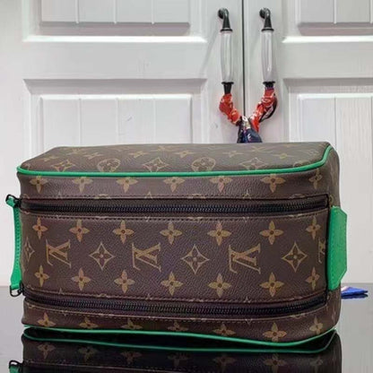 Louis Vuitton LV Unisex Dopp Kit Toilet Pouch Monogram Macassar Coated Canvas