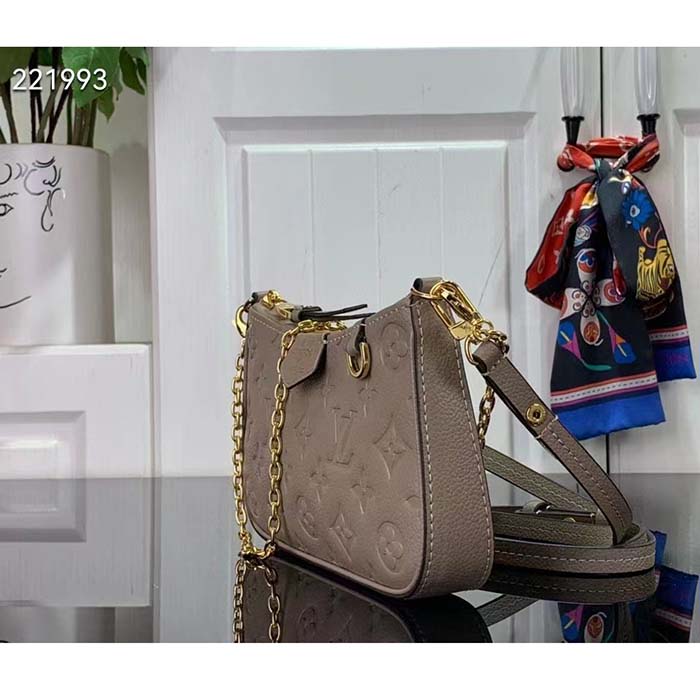 Louis Vuitton LV Women Easy Pouch On Strap Beige Embossed Monogram Empreinte Cowhide Leather