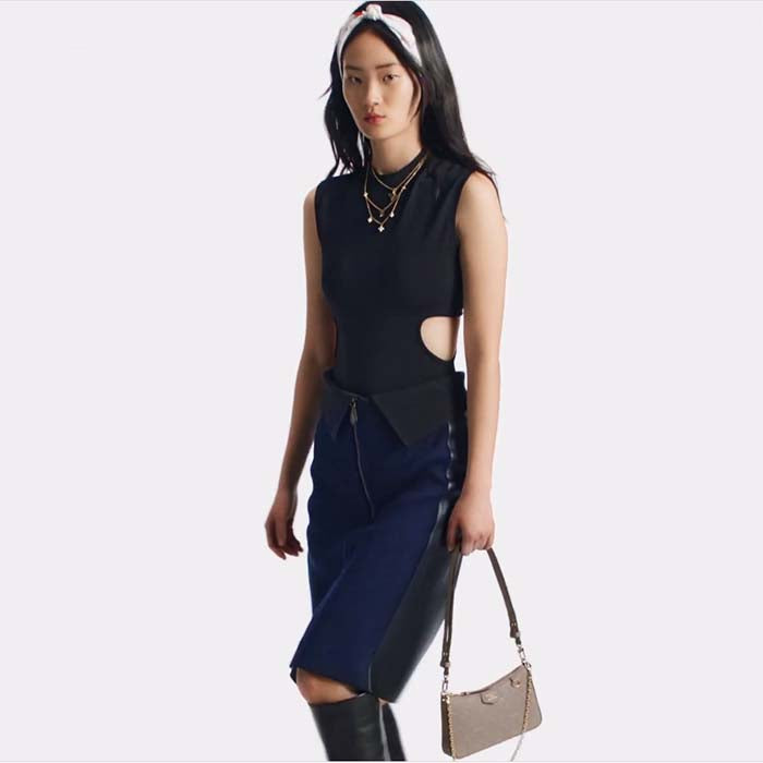 Louis Vuitton LV Women Easy Pouch On Strap Beige Embossed Monogram Empreinte Cowhide Leather