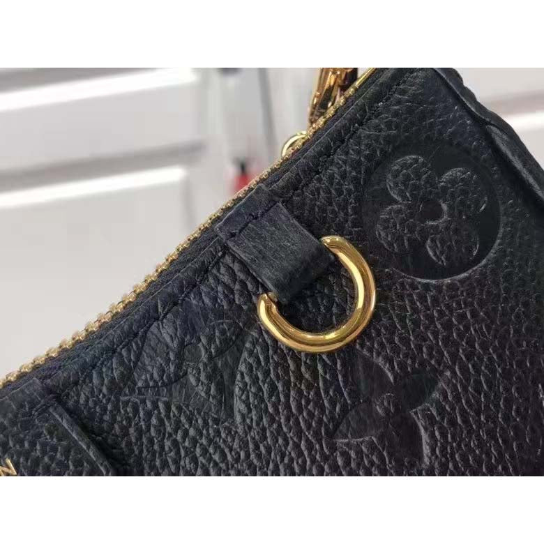 Louis Vuitton LV Women Easy Pouch On Strap Black Monogram Supple Grained Cowhide