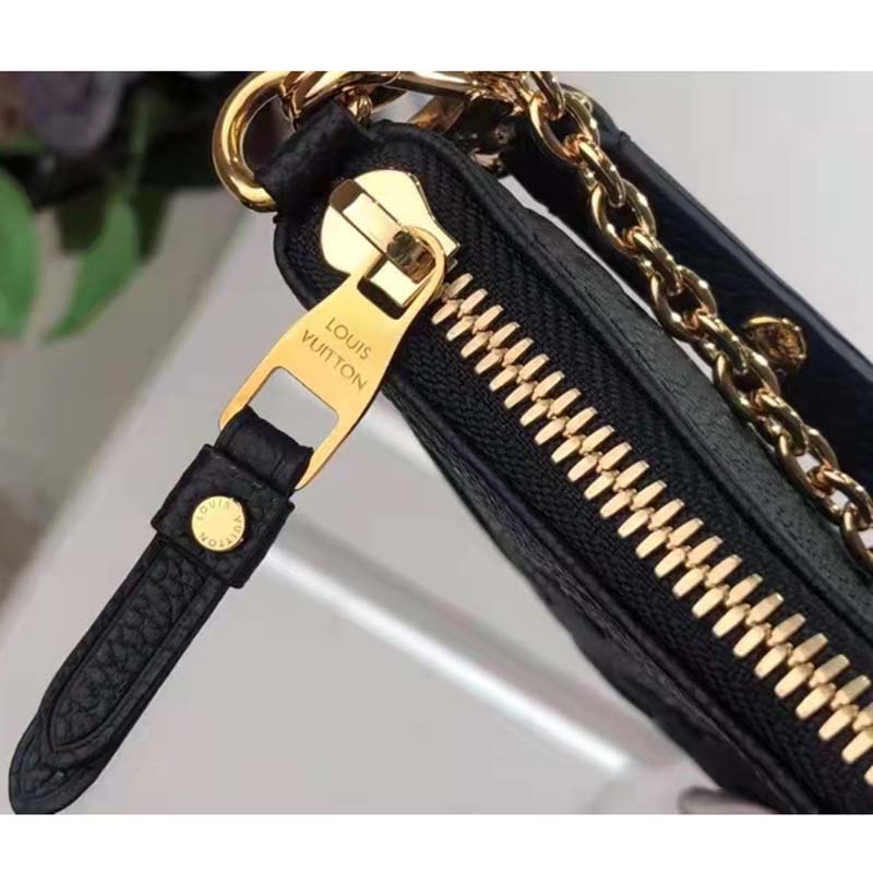 Louis Vuitton LV Women Easy Pouch On Strap Black Monogram Supple Grained Cowhide