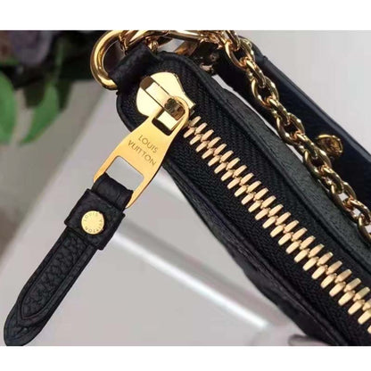 Louis Vuitton LV Women Easy Pouch On Strap Black Monogram Supple Grained Cowhide