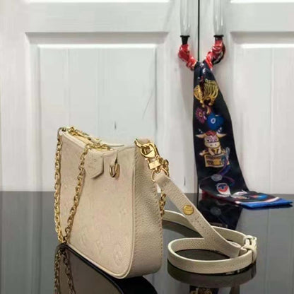 Louis Vuitton LV Women Easy Pouch On Strap White Monogram Supple Grained Cowhide